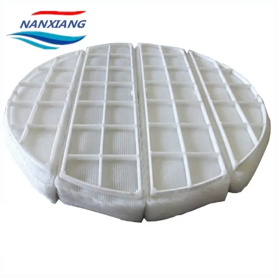 PP PE PVC PTFE Plastic Wire Mesh Mist Eliminator Demister
